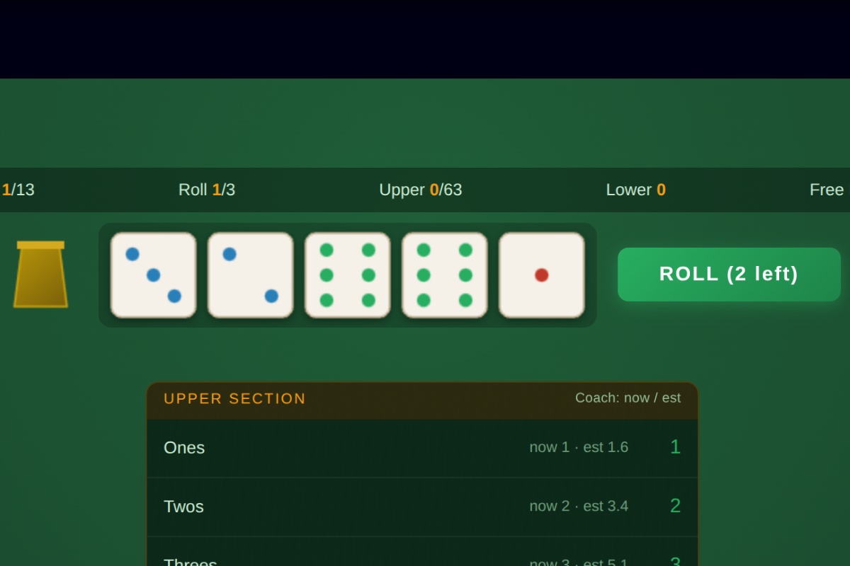Tally - Free online Yahtzee-style dice game